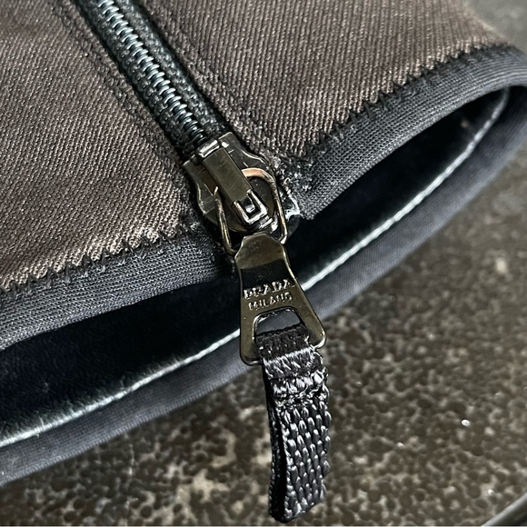 Prada Brown Nylon Spellout Logo Heeled Ankle Boots - Picture 10 of 16